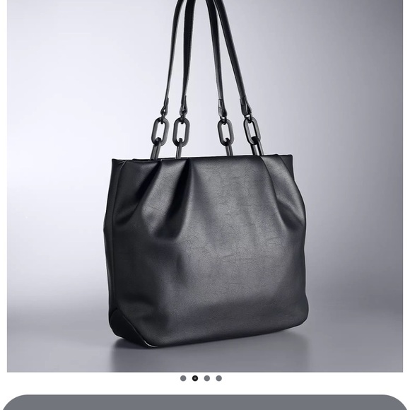 Vera Wang Black vegan Leather Daley Soft Tote - Picture 2 of 9